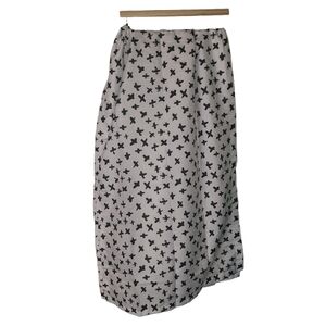 NWOT One pair of black and white curtain panels 28x83